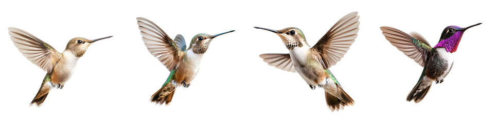 Fototapeta premium Vibrant hummingbirds in flight