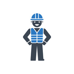 Construction Worker Standing Pose Icon