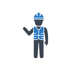 Construction Worker Gesturing Checkmark Icon