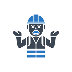 Construction Worker Confused Expression Icon