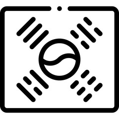 Korea line editable icon. Editable stroke. Vector illustration.