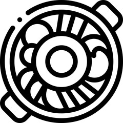 Korea line editable icon. Editable stroke. Vector illustration.