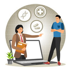 Telehealth concept. Virtual Medical Counseling Session Highlighting Health.