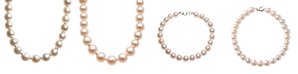 Obraz premium Elegant pearl necklaces and bracelets