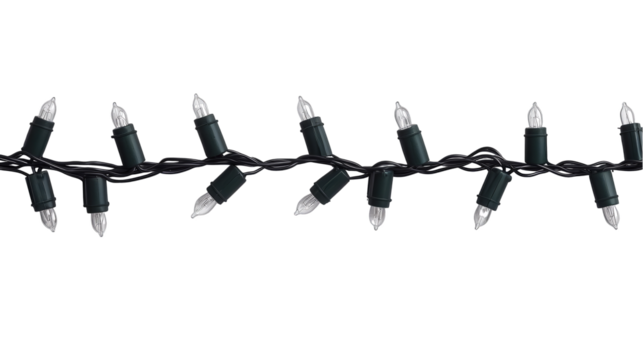 String Of Christmas Lights Isolated On Transparent Background Photo