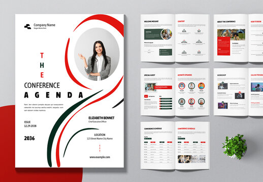 Conference Agenda Schedule Guide Template Layout