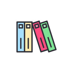 Library book colored icons, minimalist vector illustration ,simple transparent graphic element .Isolated on white background