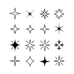 black and white star icons