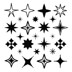 black and white stars