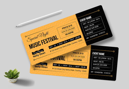Event Ticket Design Layout