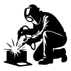 welder in protective mask