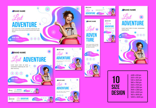 Travel Agency Web Banner Ads Layout