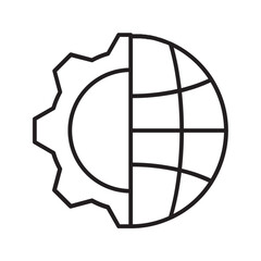 globe and gears line