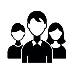 People Icon Vector Silhouette on White Background