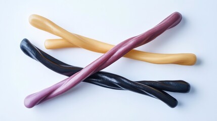 Colorful Licorice Twists on White Background