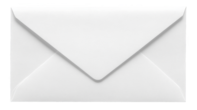 White Envelope Illustration Isolated on Transparent Background