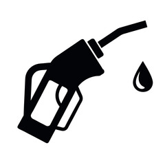 Fuel Nozzle Icon Vector Silhouette on White Background