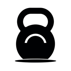 Kettlebell Icon Vector Silhouette on White Background