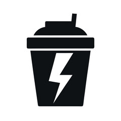 Protein Shake Icon Vector Silhouette on White Background