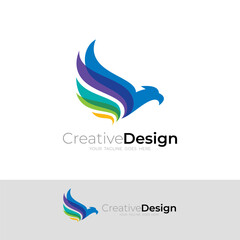 flying eagle logo, airline company logo, simple design vector