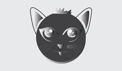 Fototapeta premium Cat emoji icon vector image.