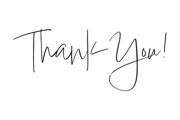 手書き風のおしゃれなThank You !（ありがとう！）の文字（カリグラフィー）
