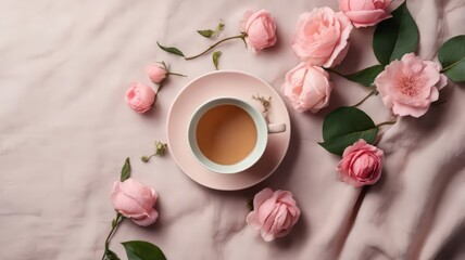 Minimal Pastel Tea Composition