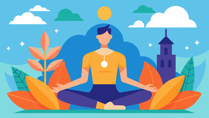 Get the best of both worlds with our transformative Yoga and Meditation Fusion class.. Vector illustration