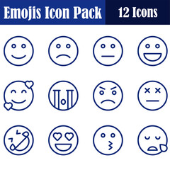 Smiley icon line set. Emoji icon collection containing happy emotion, sad, smiling, surprised, angry, relaxed, confused, laughing, excited and shocked emoticon icons. Vector outline illustration