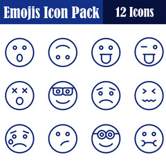Smiley icon line set. Emoji icon collection containing happy emotion, sad, smiling, surprised, angry, relaxed, confused, laughing, excited and shocked emoticon icons. Vector outline illustration