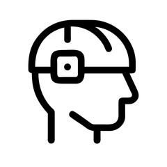 Headgear for Brain and Head Protection Icon Design