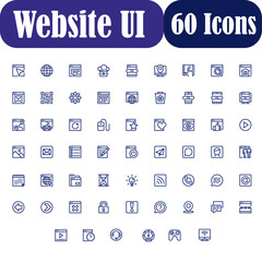 User interface Line Editable Icons set. Vector illustration in thin line style of Media and Web icons: message, bubble, user, sharing, commands and buttons symbols
