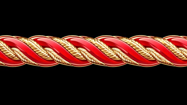Ornate Red and Gold Rope Border