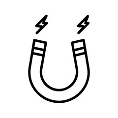 Horseshoe Magnet with Magnetic Field Icon Design