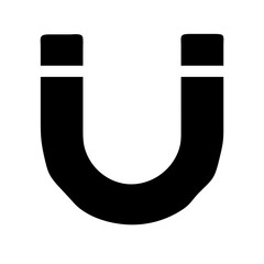 Horseshoe Magnet with Magnetic Field Icon Design