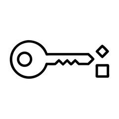 Key Icon Representing Access or Login Icon Design