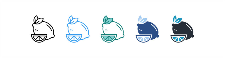 Lemon Icon In Different Style Vector