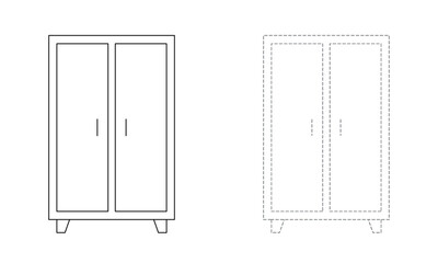 Tracing lines for toddlers. Handwriting practice sheet. Educational children game, printable worksheet for kids with Wood Cupboard  
