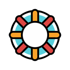 Preserver Ring for Safety and Rescue Icon Design