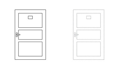 Tracing lines for toddlers. Handwriting practice sheet. Educational children game, printable worksheet for kids with Wood Door 
