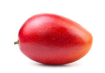 Ripe red mango isolate on white background. Clipping path.