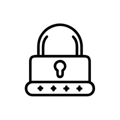 Locked Padlock Symbol for Security Icon Design