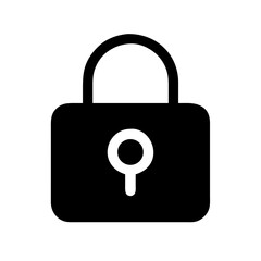 Locked Padlock Symbol for Security Icon Design