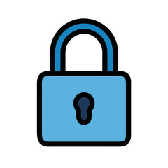 Locked Padlock Symbol for Security Icon Design