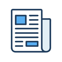 Newspaper Article with Text Columns Icon Design