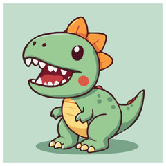 A cute lovely dinosaur cartoon illustration