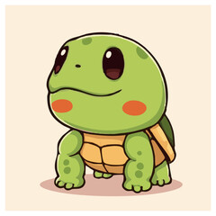 A cute lovely turtle cartoon illustration