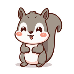 Fototapeta premium A cute lovely squirrel cartoon illustration