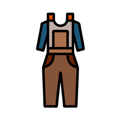 Overalls or Work Suit Icon Design