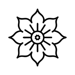 Petaled Mandala with Circular Core Icon Design
